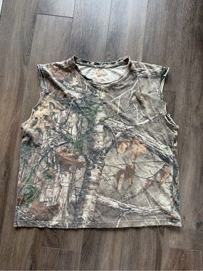 Realtree Camo Sleeveless Tank Top - Brown & Green